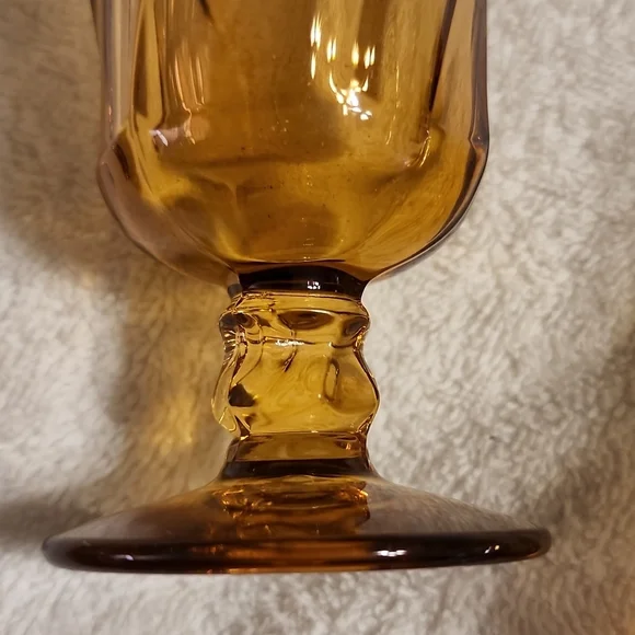 Elegant Vintage Amber Jamestown Fostoria Water Goblet  | Set of 3 - Picture 8 of 11